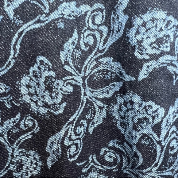 Soft Surroundings Floral Wide Leg Flare Pull on Pants Women's Size L Boho Bell - Picture 5 of 13